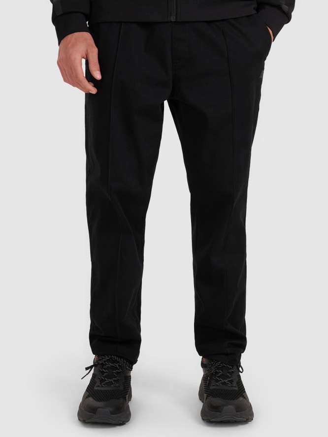 4F Spodnie casual z przeszytym kantem męskie - czarne 3XL