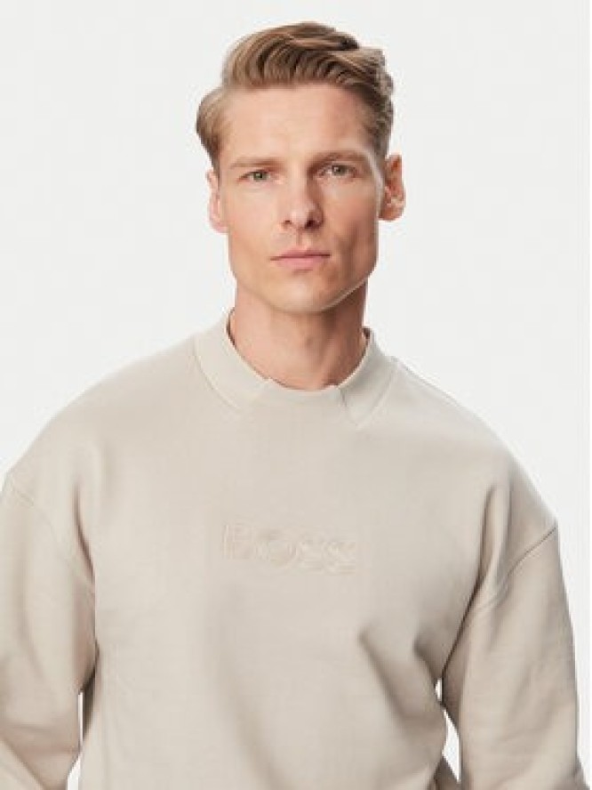 BOSS Bluza 50561510 Beżowy Regular Fit