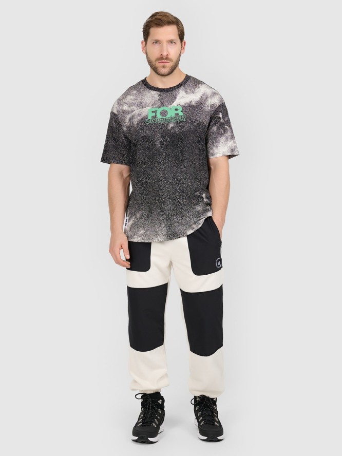 4F T-shirt loose z nadrukiem męski - czarny L