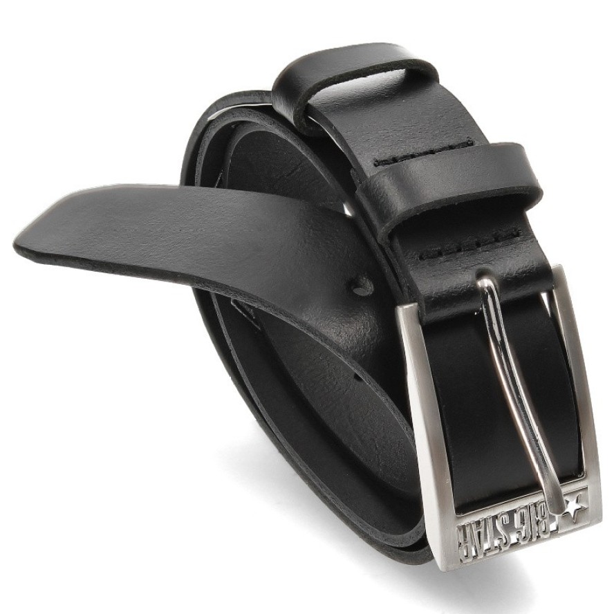 Czarny Elegancki Męski Pasek Big Star 95