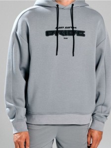 Bluza hoodie z napisem - szary
