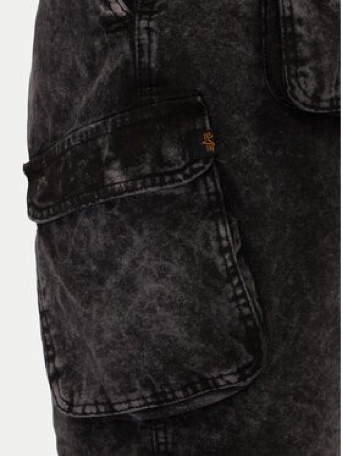 Alpha Industries Szorty jeansowe Canvas Acid Short 156259 Czarny Regular Fit