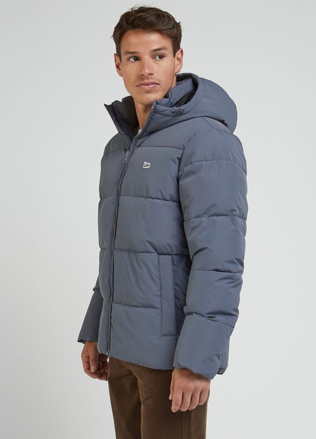 LEE PUFFER JACKET MĘSKA KURTKA ZIMOWA CIEPŁA NA ZIMĘ TAINT GREY 112341647 L87N015536