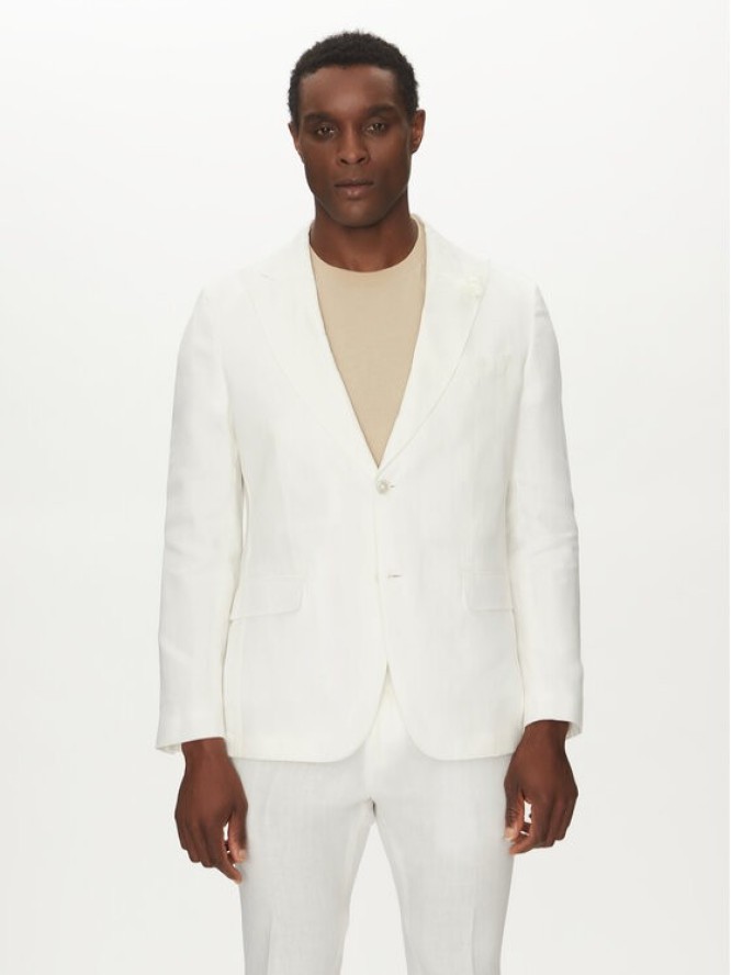 BOSS Marynarka C-Huge-Peak-252 50540516 Biały Slim Fit