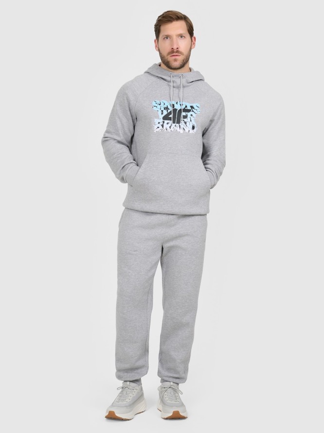 4F Bluza dresowa nierozpinana z kapturem męska - szara L