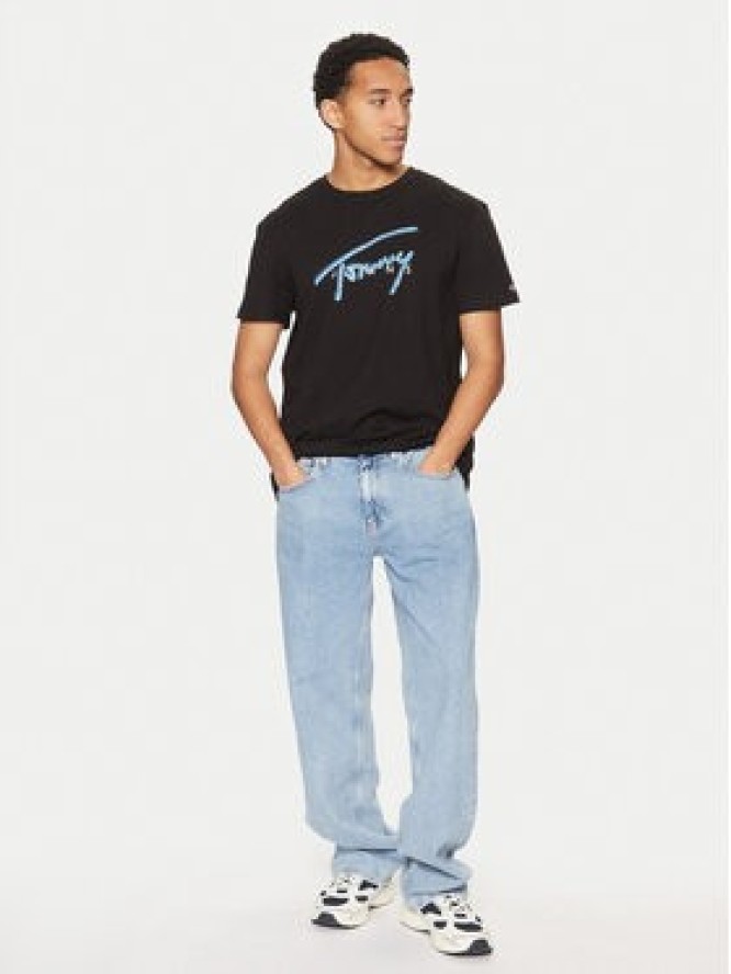 Tommy Jeans T-Shirt Signature DM0DM21109 Czarny Regular Fit