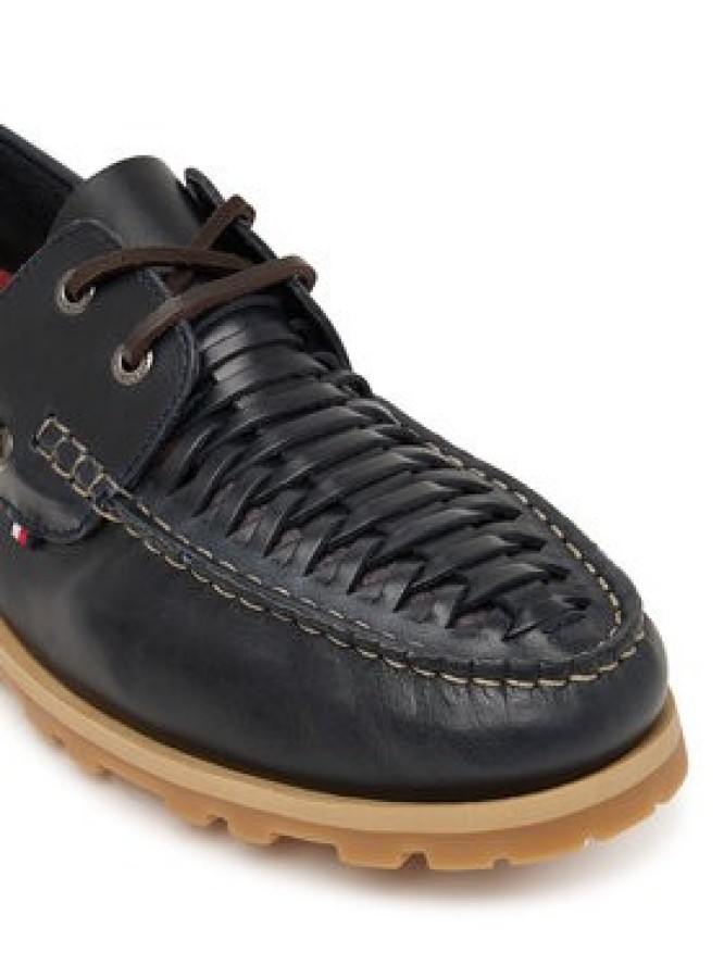 Tommy Hilfiger Półbuty Hilfiger Braided Lth Boat Shoe FM0FM05892 Granatowy