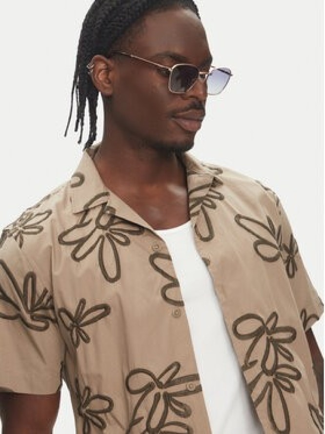 Lindbergh Koszula 30-203705 Beżowy Regular Fit