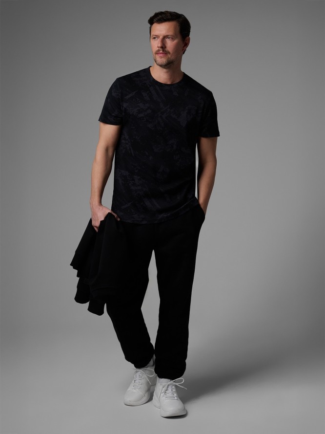 4F T-shirt regular z nadrukiem męski 4F x Robert Lewandowski - czarny L