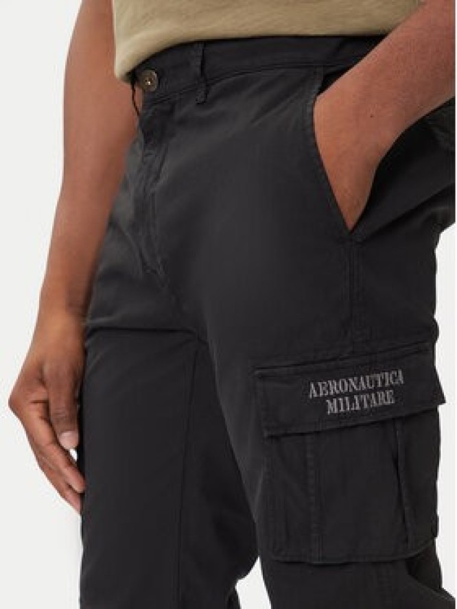 Aeronautica Militare Spodnie materiałowe 252PA1329UCT0244 Czarny Regular Fit