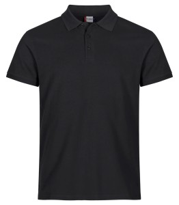 clique Heavy Premium Polo z czesaną bawełną – męskie, czarne, 4XL – black