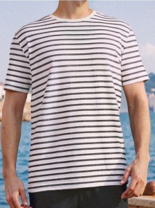 Koszulka w paski - kremowy