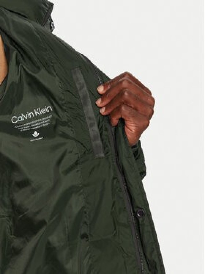 Calvin Klein Płaszcz zimowy K10K113465 Zielony Regular Fit