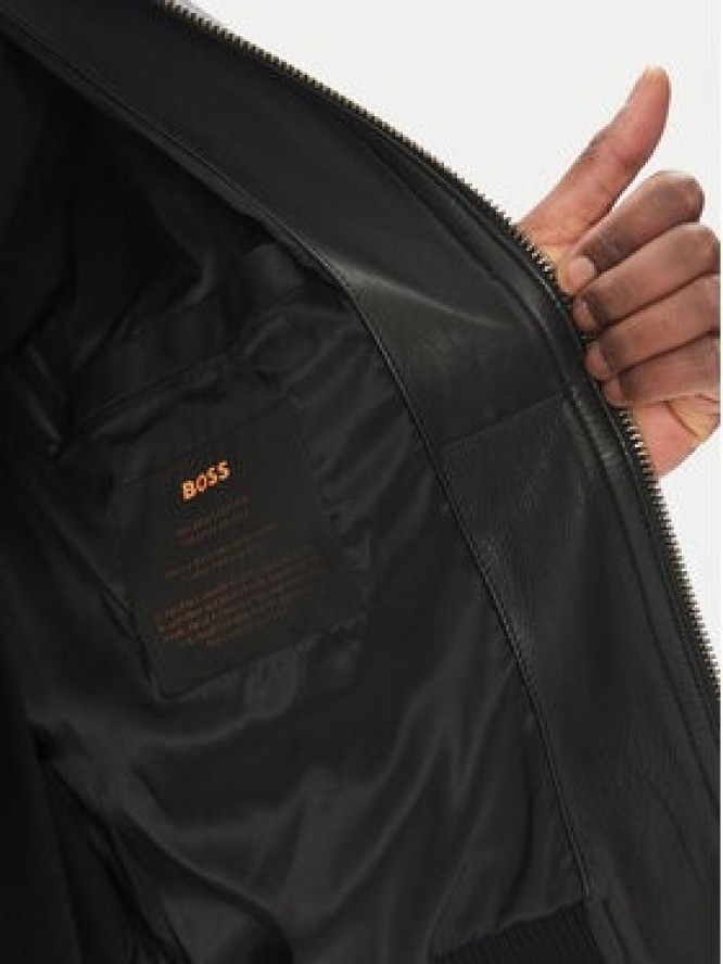 BOSS Kurtka skórzana Joberg 50543240 Czarny Relaxed Fit