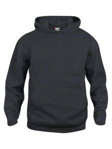 clique Basic Hoody Junior - bluza z kapturem czarna, miękki materiał przeciw