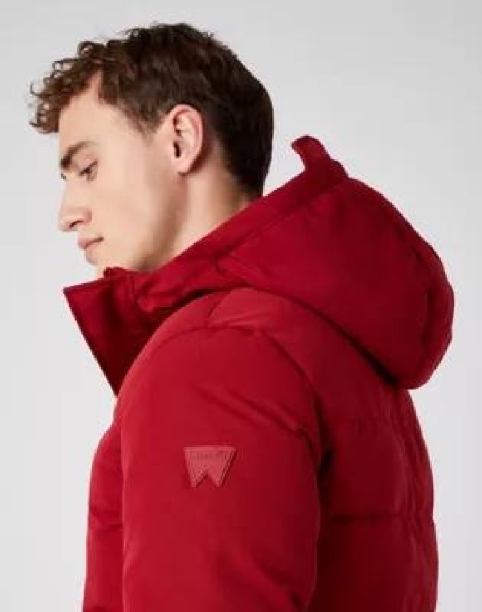 ZIMOWA KURTKA MĘSKA WRANGLER THE BODYGUARD BIKING RED W4D7WWX2G 112141360