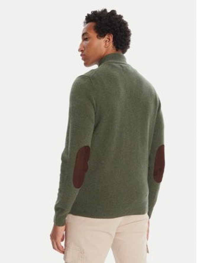 Barbour Sweter Patch Half Zip MKN0585OL51 Zielony Regular Fit