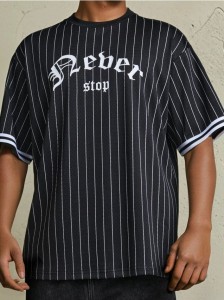 Koszulka loose fit z napisem - czarny