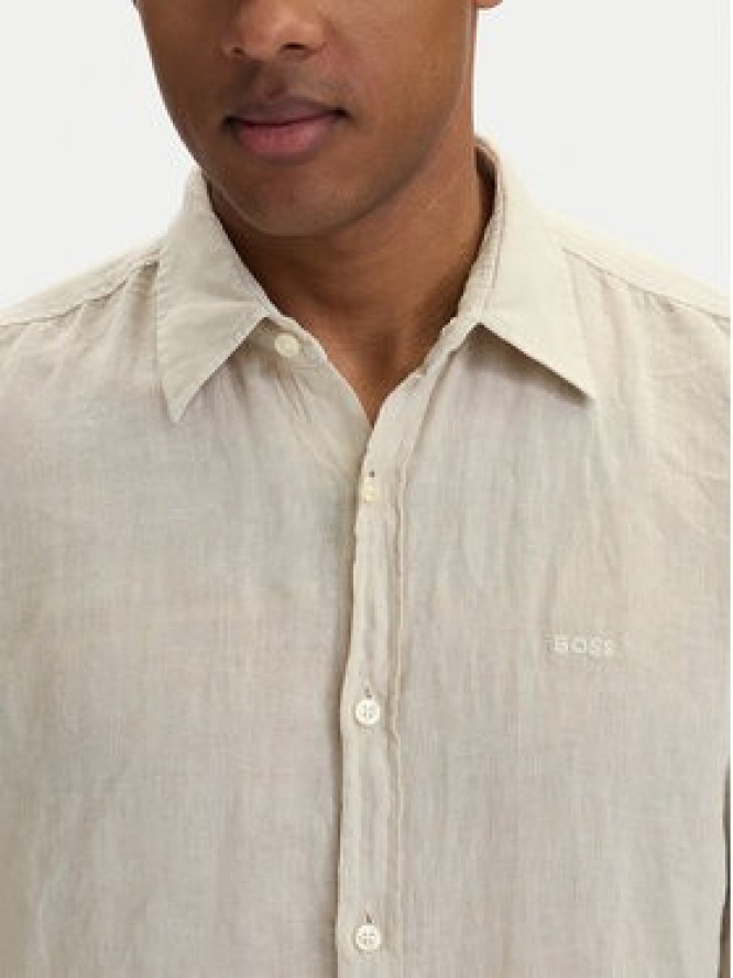 BOSS Koszula Relegant 50567579 Beżowy Regular Fit