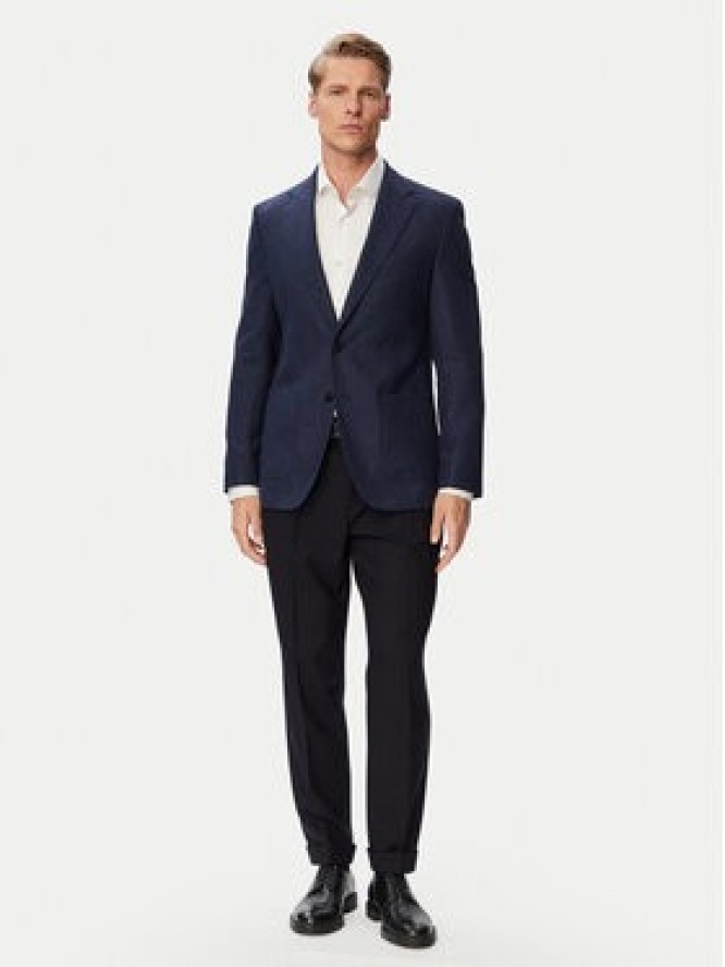 BOSS Spodnie garniturowe H-Perin-263 50567532 Granatowy Tapered Fit