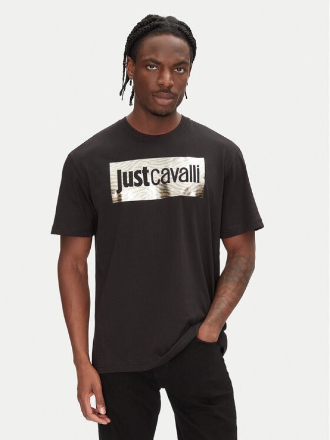Just Cavalli T-Shirt 78OAHT15 Czarny Regular Fit