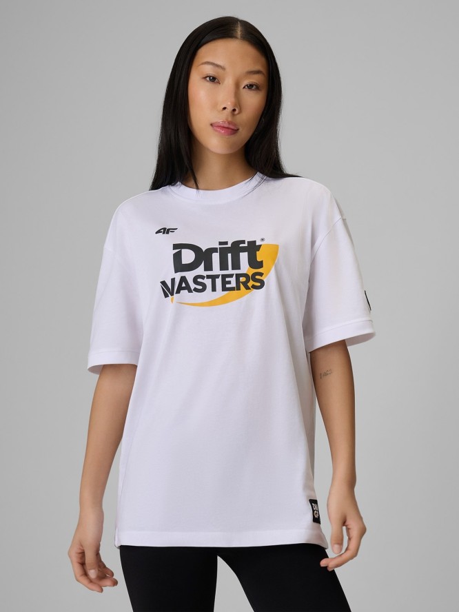 4F T-shirt loose z nadrukiem uniseks 4F x Drift Masters - biały S
