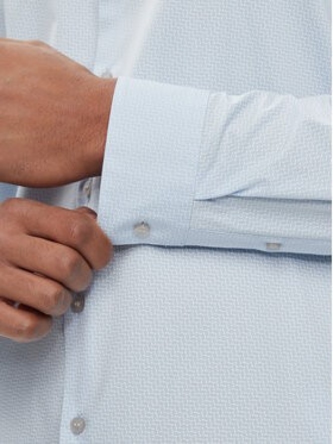 Calvin Klein Koszula Geometric Print K10K112609 Niebieski Slim Fit