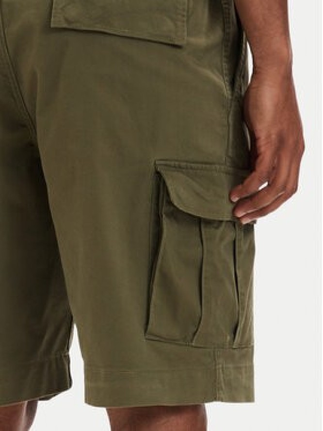 Tommy Hilfiger Szorty materiałowe Twill Cargo MW0MW42350 Khaki Relaxed Fit