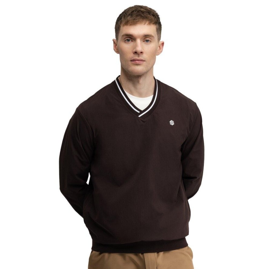 Męska przeciwwiatrowa bluza golfowa Siroko Stinger Dark Brown
