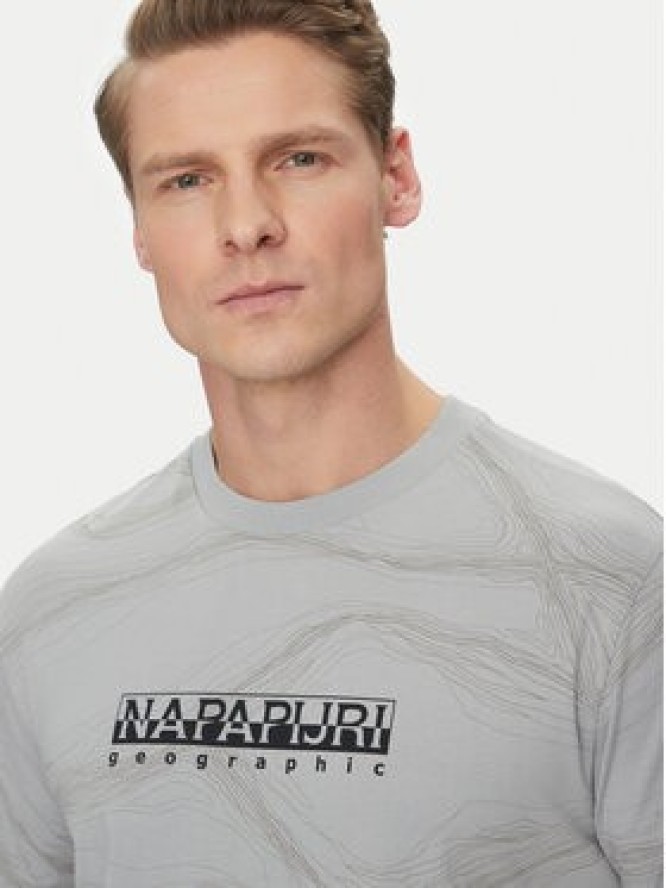 Napapijri T-Shirt B-Cellini NP0A4ILS Szary Regular Fit