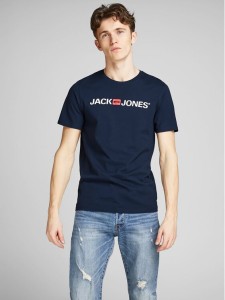 Jack & Jones T-Shirt Corp Logo 12137126 Granatowy Slim Fit