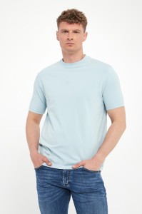 T-shirt męski z tłoczonym logo KARL LAGERFELD