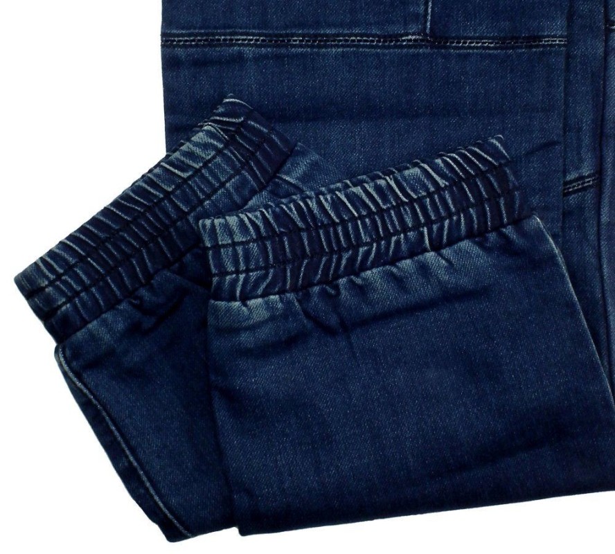 Spodnie Ciemne Jeansowe, JOGGERY Męskie, Casualowe, z Elastanem, Zwężana Nogawka -QUICKSIDE