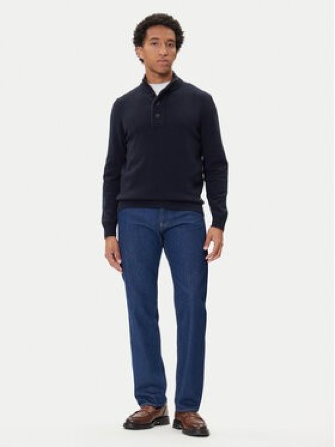 Barbour Sweter Patch Half Zip MKN0585NY91 Granatowy Regular Fit