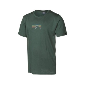 Ivanhoe t-shirt UW Ceasar Sunset for men - 100% extra fine merino wool - Green