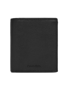 Calvin Klein Portfel Micropebble Comp Trifold W Coin LV04D1034G Czarny