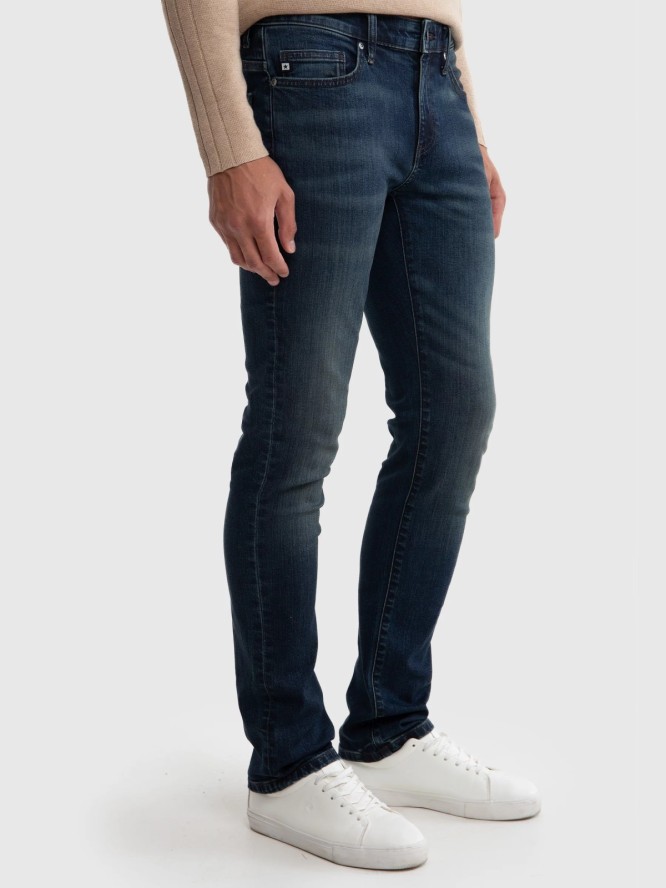 Jeansy męskie dopasowane granatowe Terry 563