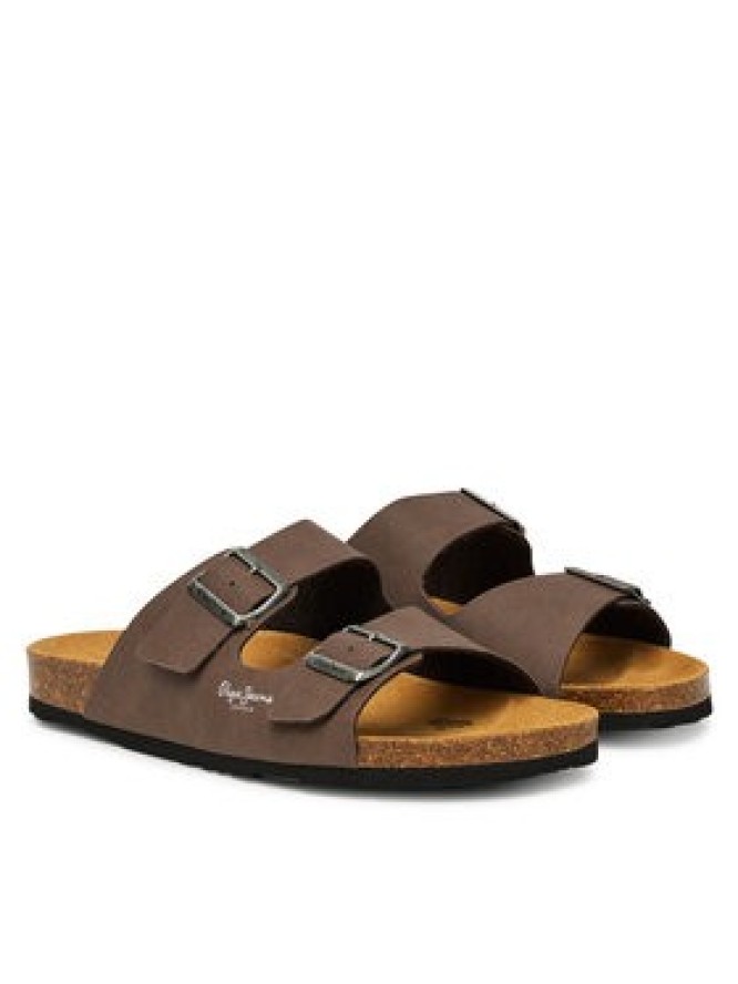 Pepe Jeans Klapki Bio M Double Chicago PMS90110 Brązowy