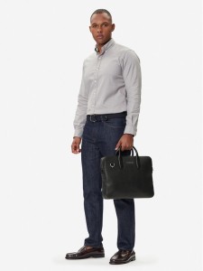 Tommy Hilfiger Torba na laptopa Th Business Leather Computer Bag AM0AM13642 Czarny