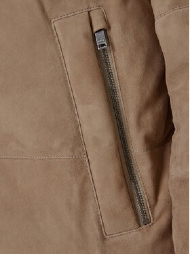 BOSS Kurtka skórzana Jocamp 50547546 Beżowy Relaxed Fit