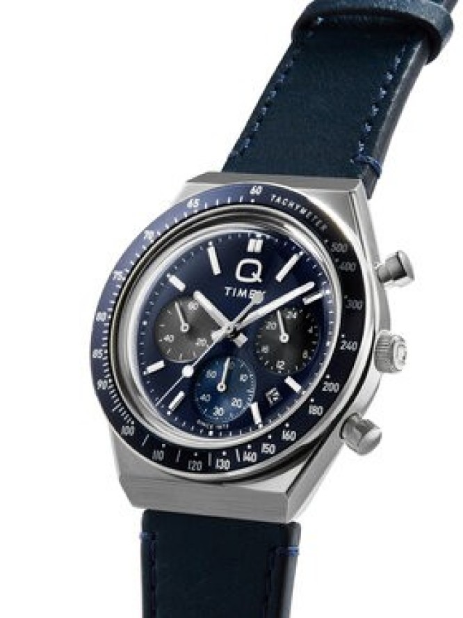 Timex Zegarek Q Diver Inspired Chronograph TW2Y36100 Granatowy