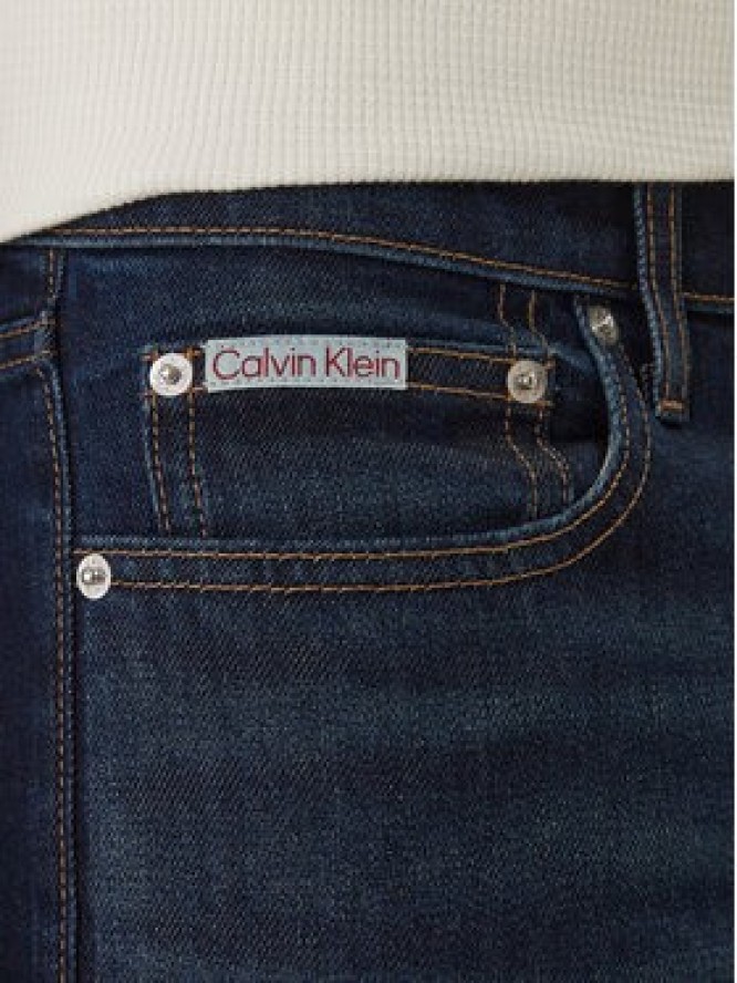 Calvin Klein Jeans Jeansy LV04RD740G Granatowy Slim Fit