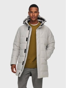 Only & Sons Kurtka zimowa Carl Long 22020156 Szary Regular Fit