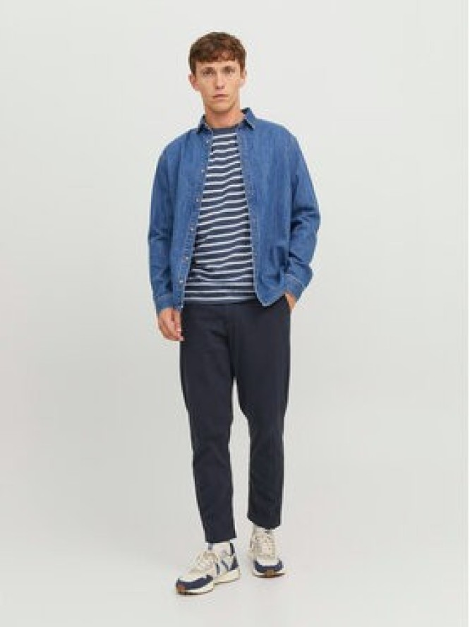 Jack & Jones Chinosy Harlow 12242188 Granatowy Tapered Fit