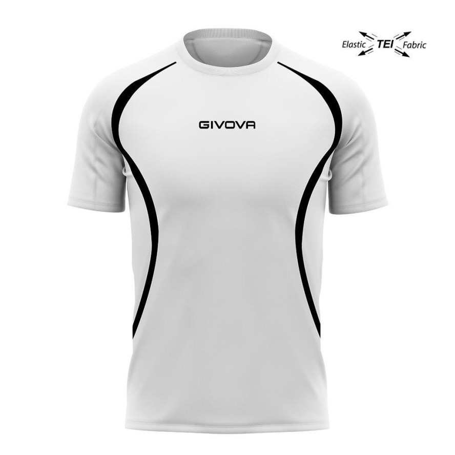 Koszulka do biegania unisex Givova Running Biało-czarna Biało-czarna