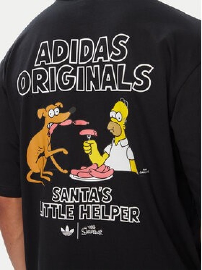adidas T-Shirt Little Santas Helper Graphic LG5061 Czarny Regular Fit