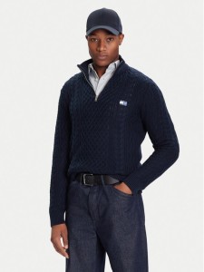 Tommy Jeans Sweter DM0DM22103 Granatowy Regular Fit