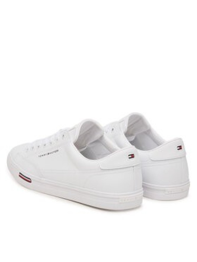 Tommy Hilfiger Sneakersy Signature Midsole Lace-Up Trainers With Leather FM0FM05814 Biały