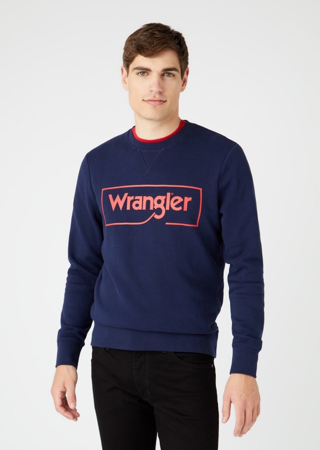 WRANGLER FRAME LOGO SWS MĘSKA BLUZA NAVY W6H1HA114 112146193