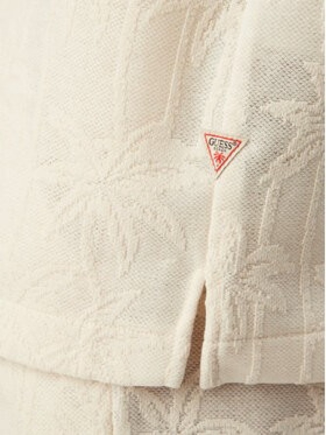 Guess Koszula F6GP05 KG362 Kremowy Regular Fit